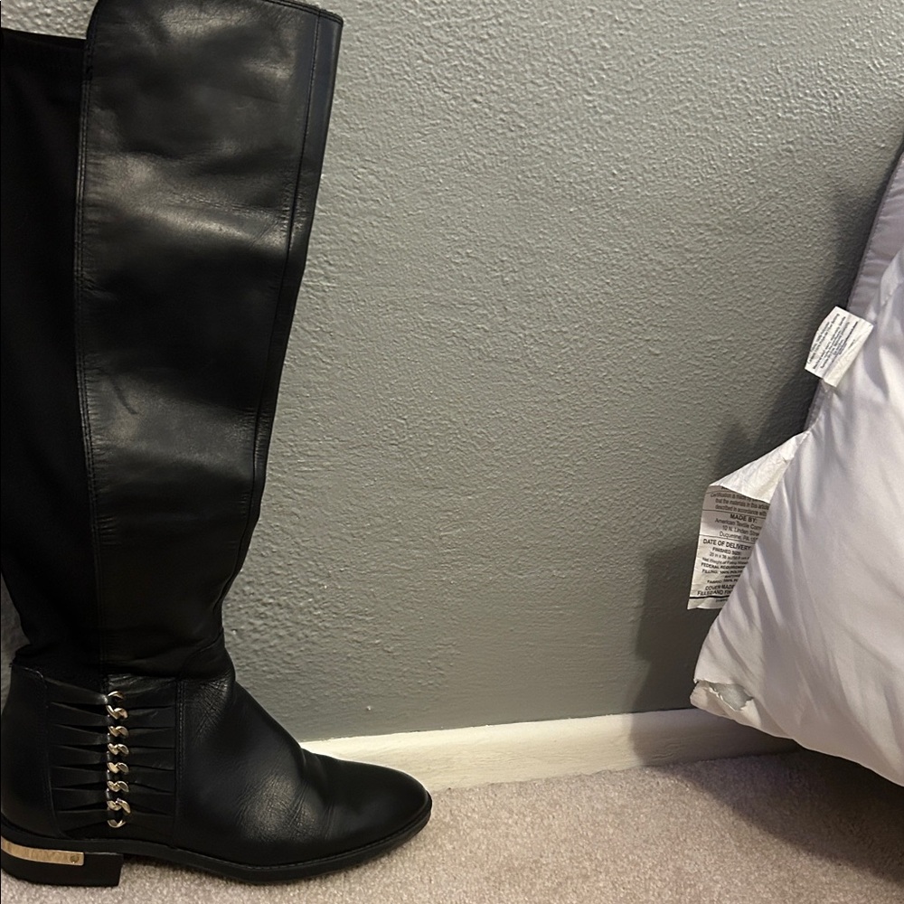 Vince Camuto Black Leather with Gold Accent